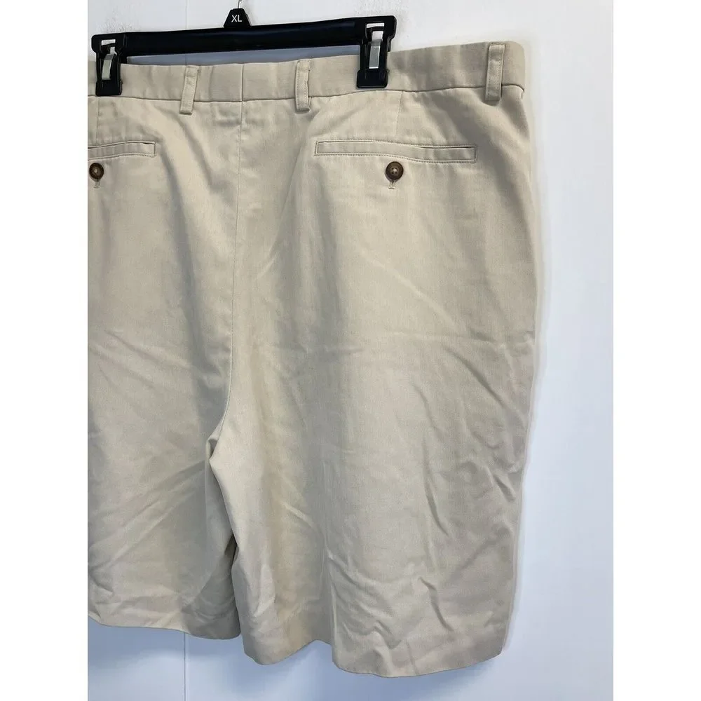 Cutter & Buck Men's Size 42 Pleated Shorts Khaki 9
